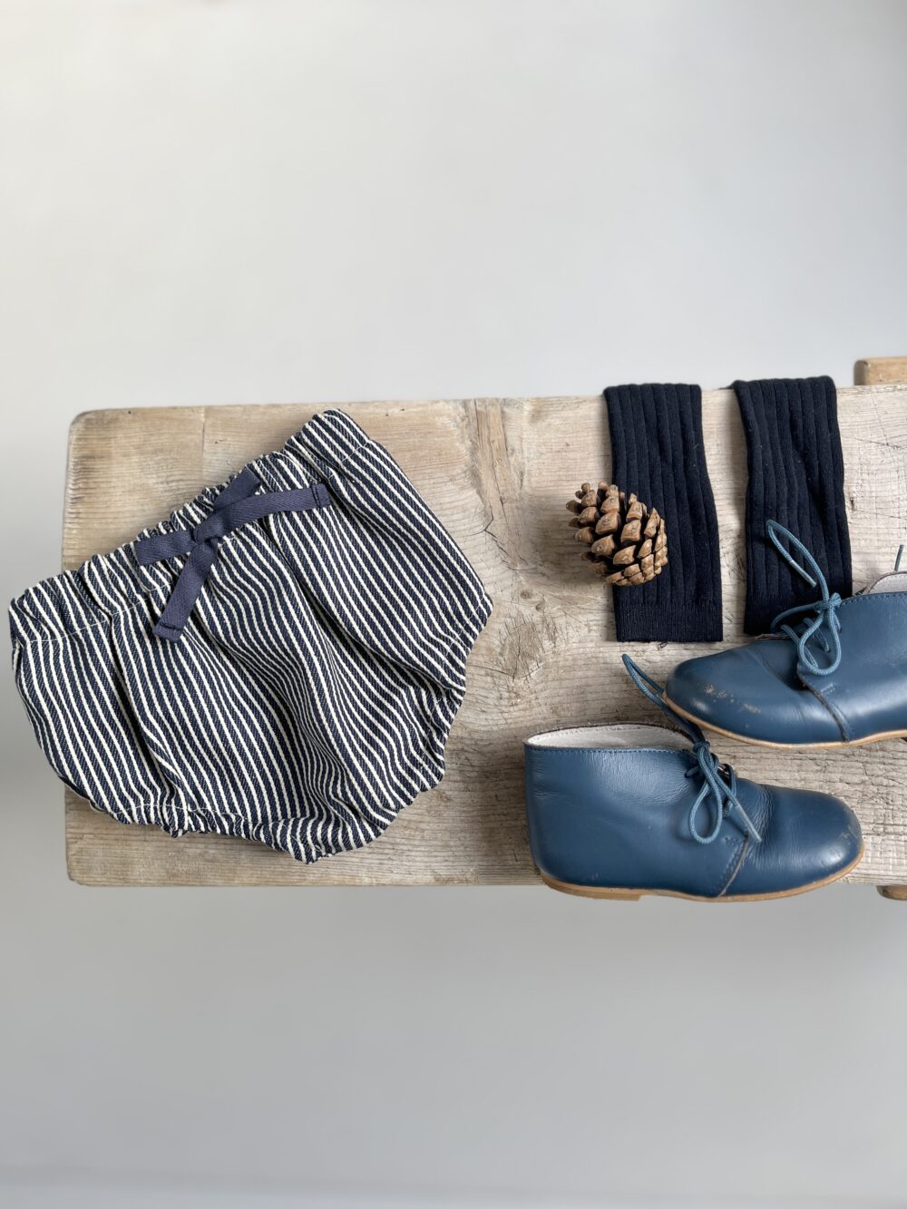 Célestin, le bloomer à noeud denim rayé oshkosh