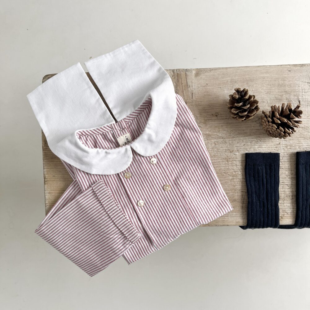 La blouse col marin Arthus rayé rouge