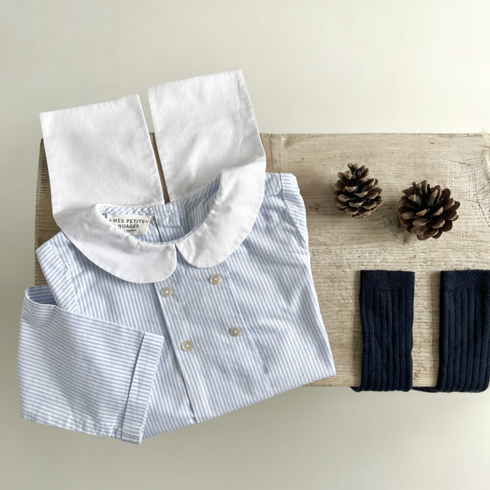 La blouse col marin Arthus rayé ciel
