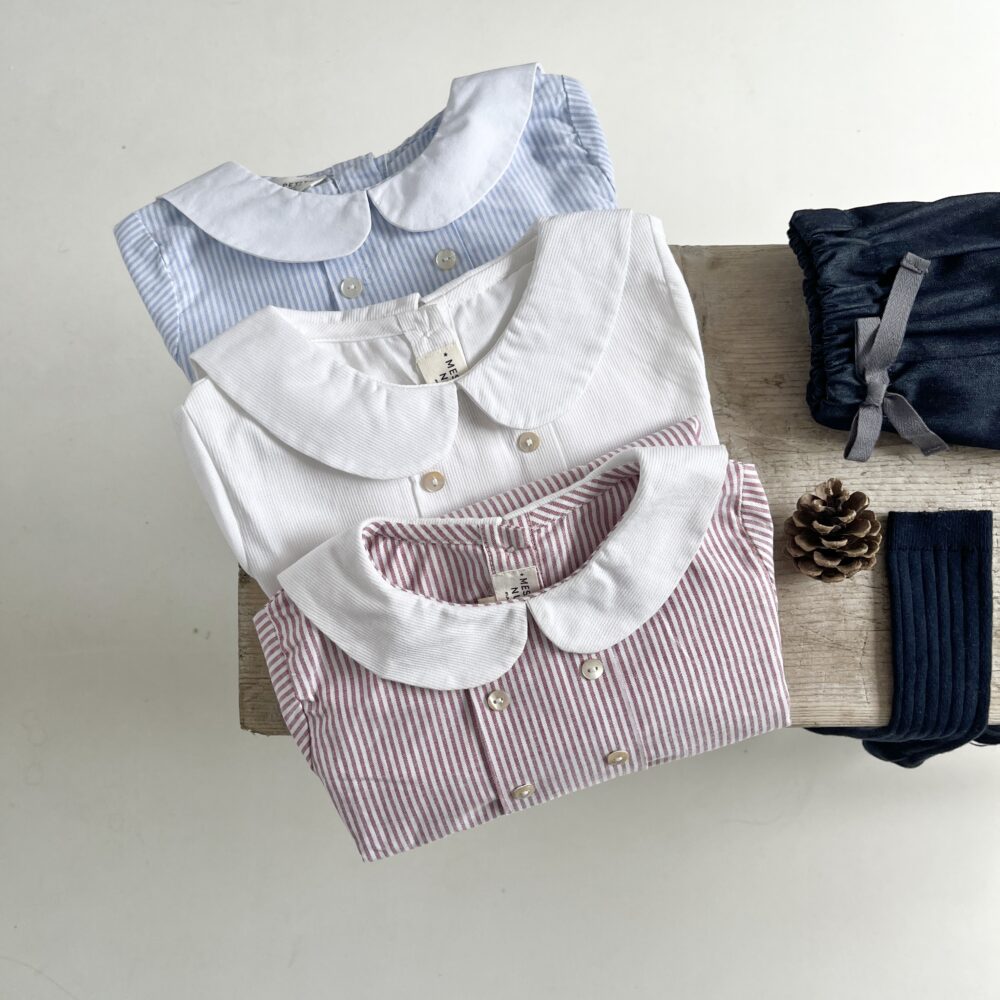 La blouse col marin Arthus rayé ciel – Image 2