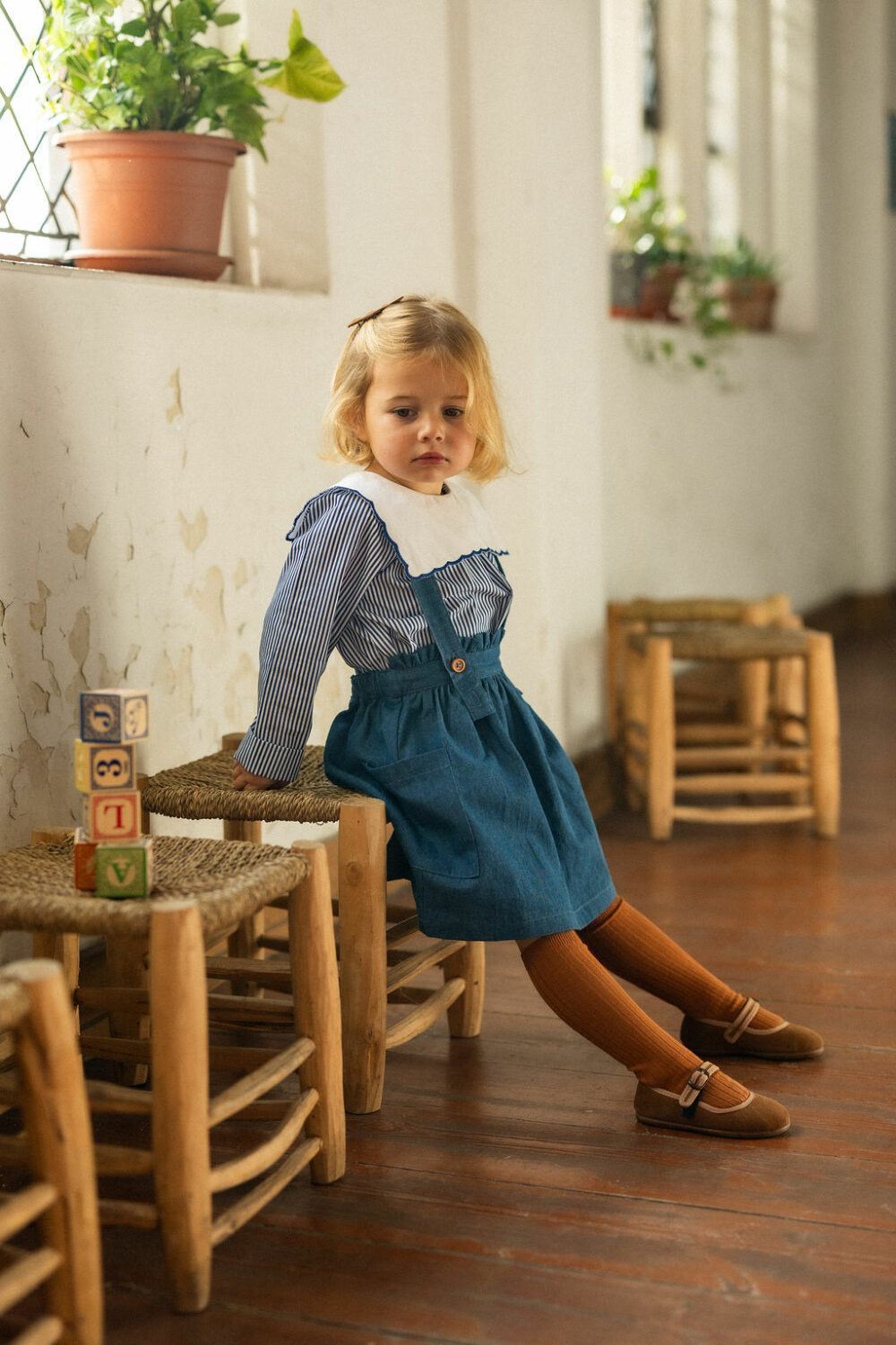 Annette la jupette à bretelles en denim – Image 5